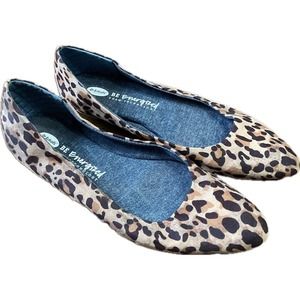 Dr Scholls Comfort Women’s Pointy Ballet Flats Slip-On‎ Leopard Print Size 9.5